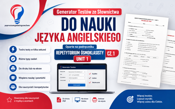 Generator testów Repetytorium Ósmoklasisty cz. 1 (Macmillan), Dział 1