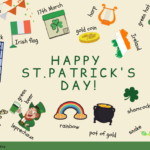J.angielski St. Patrick’s Day – Dzień Św. Patryka. Plansza ze słownictwem. Picture dictionary. Angielski