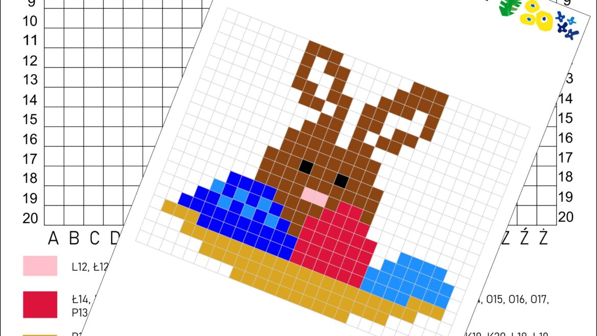 Wiosna Święta Kodowanie Króliczek Karta Pracy • Złoty Nauczyciel 8604