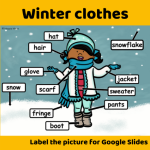 Label a snowman Winter Vocabulary
