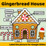 Label a Gingerbread Man Christmas vocabulary
