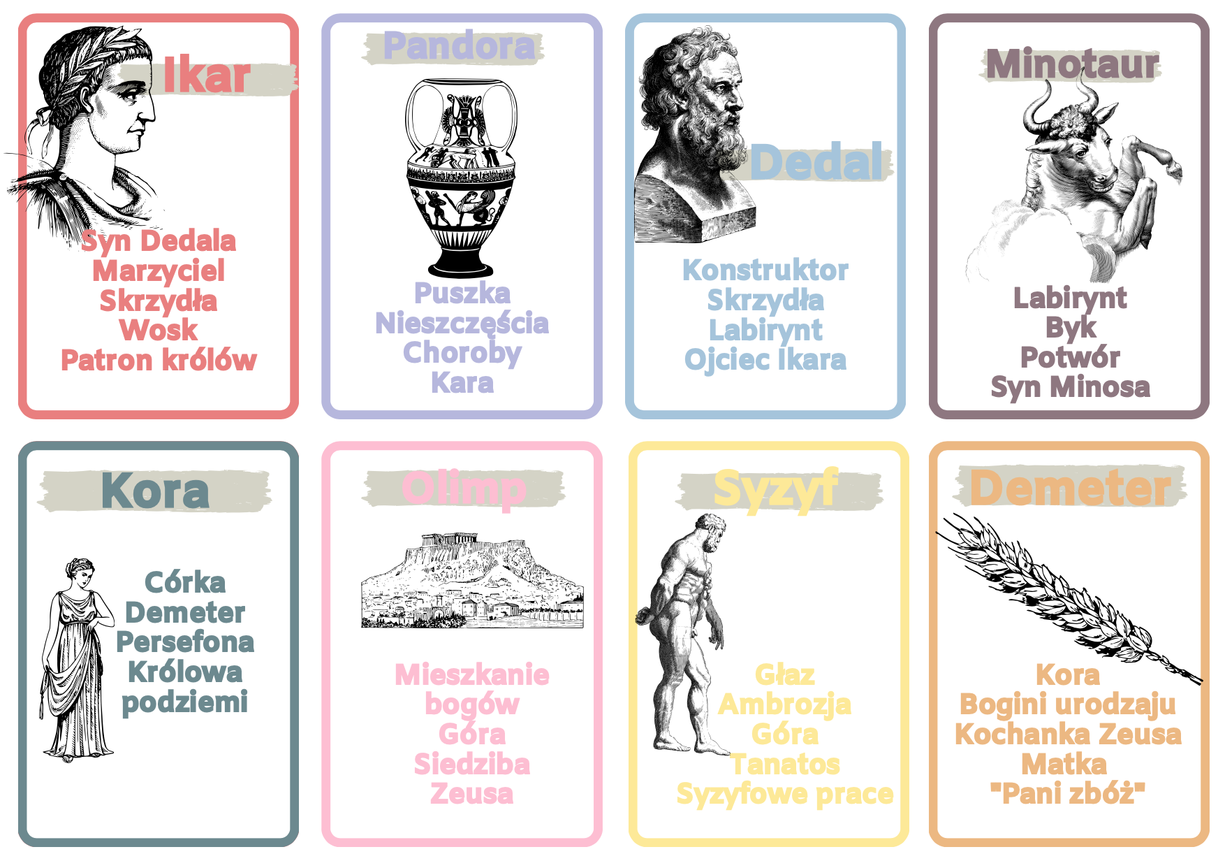 Test Z Mitów Greckich Klasa 5 Mitologia grecka - taboo, klasa 5 • Złoty nauczyciel