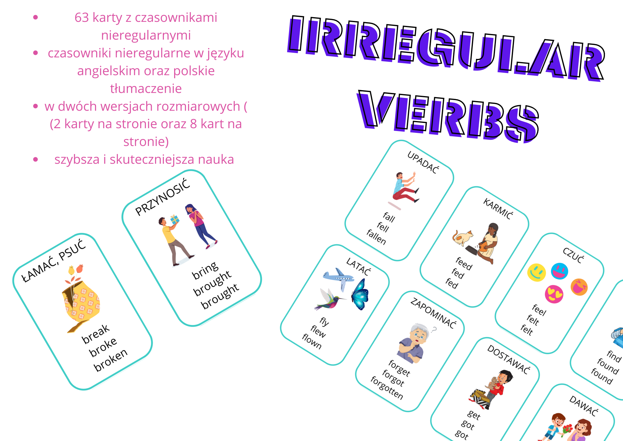 Irregular Verbs Angielskie Czasowniki Nieregularne Graficznie Z oty 