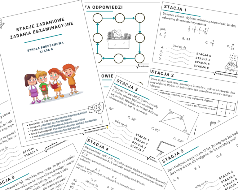Stacje Zadaniowe Z Zadaniami Egzaminacyjnymi - Matematyka E8 • Złoty ...