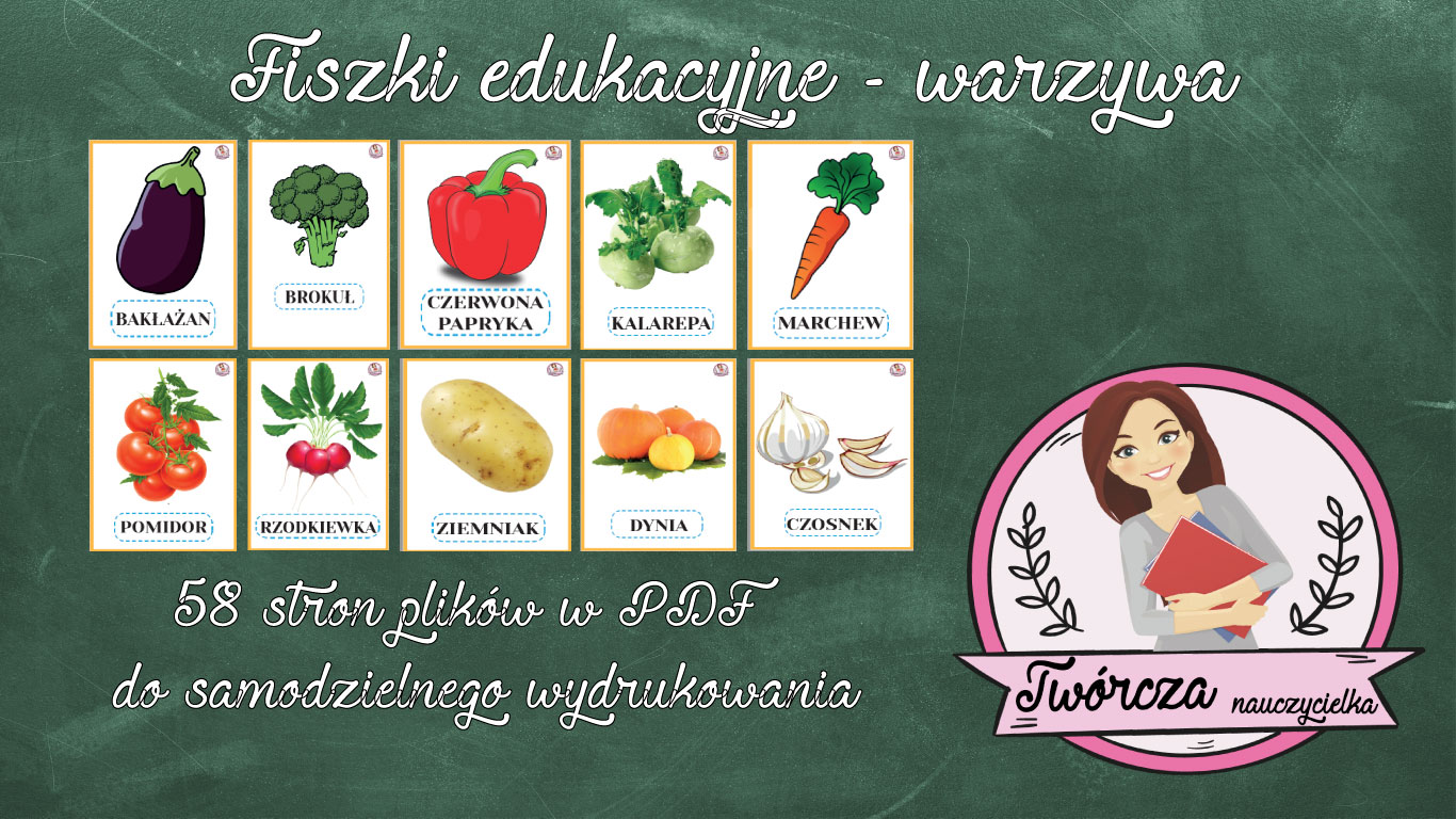 Warzywa - fiszki edukacyjne • Złoty nauczyciel