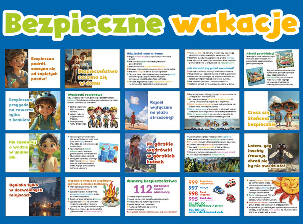 Plansze - gazetka bezpieczne wakacje