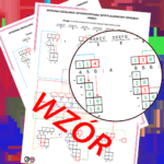 (klasa 5-6) Krzyżówka z pojęciami geometrycznymi z rysunkami.