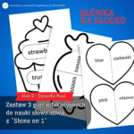 Słówka Na Słodko – Zestaw 3 gier edukacyjnych do nauki słownictwa z „Shine on 1”