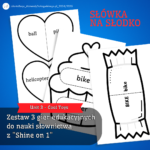 Słówka Na Słodko – Zestaw 3 gier edukacyjnych do nauki słownictwa z „Shine on 1”