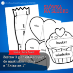 Słówka Na Słodko – Zestaw 3 gier edukacyjnych do nauki słownictwa z „Shine on 1”