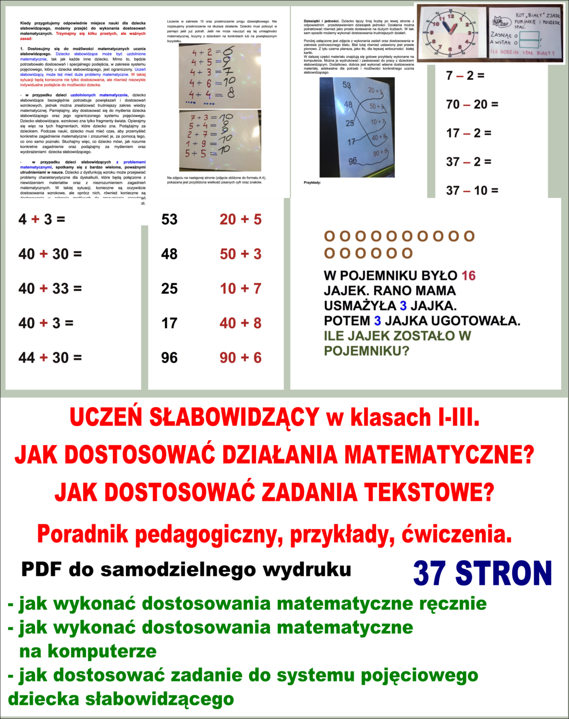 Jak dostosować matematykę, słabowidzenie klasy I-III