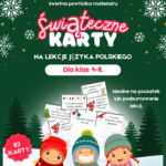 63 karty świąteczne- j.polski, matematyka, przyroda, angielski