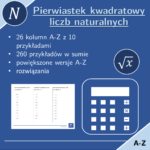 Arytmetyka kwadratów | matematyka | 26 kolumn