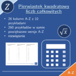 Pierwiastek kwadratowy liczb naturalnych | matematyka | 26 kolumn