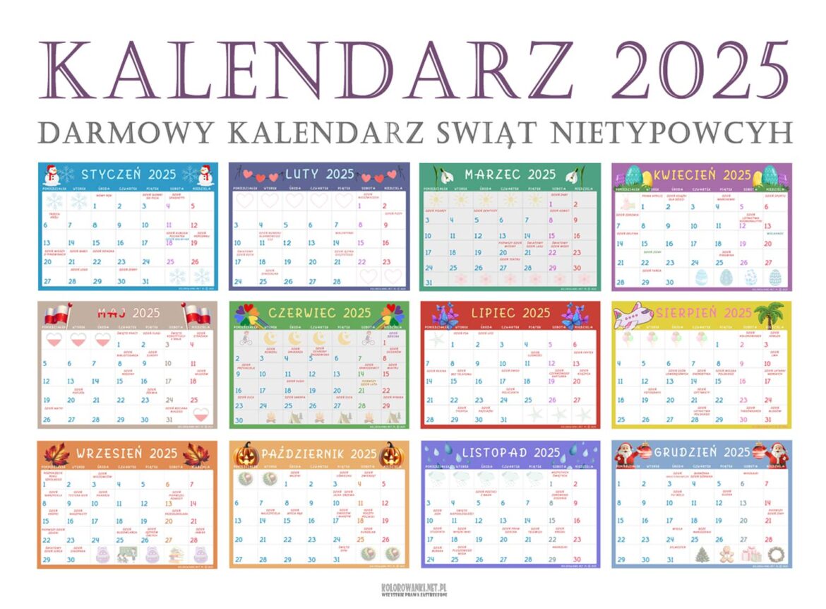 Kalendarz świąt nietypowych dla dzieci 2025